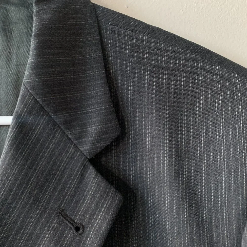 Joseph Abboud Nordstrom Mens Wool Striped 3 Button Sport Coat Suit Blazer Sz 42L